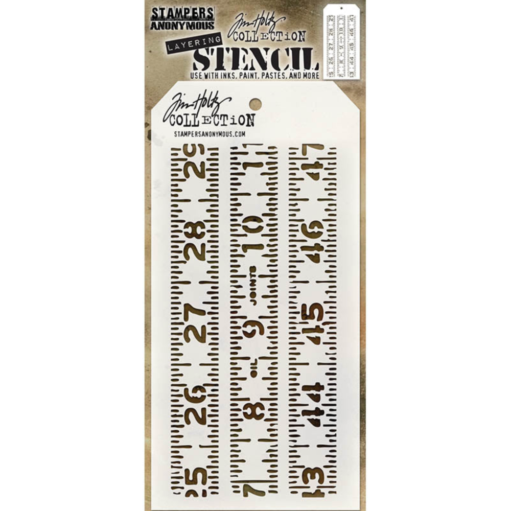 Tim Holtz MINI STENCIL SET 16 MST016 measured