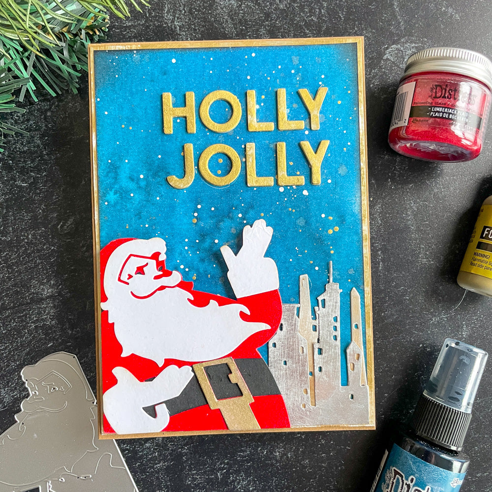 Tim Holtz Sizzix BOLD TEXT CHRISTMAS Thinlits Dies 666062 santa | color-code:ALT01