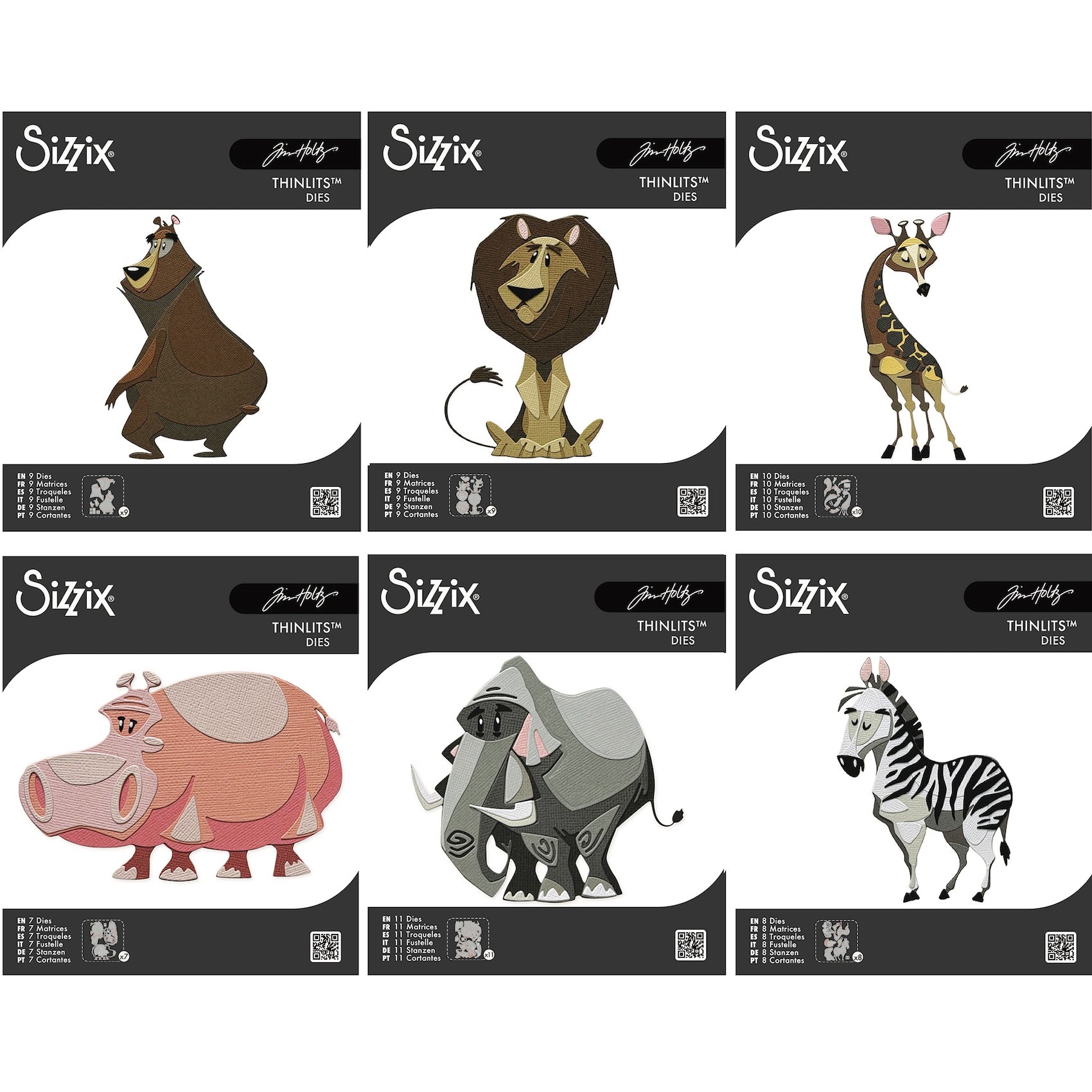 Tim Holtz Sizzix Large Colorize Characters Thinlits Die Bundle
