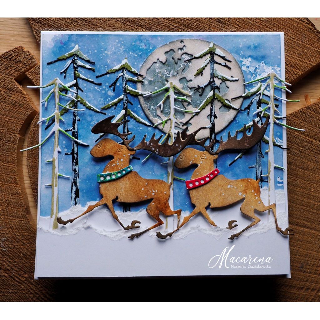 Tim Holtz Sizzix Merry Moose Thinlits Die 663103 full moon | color-code:ALT01