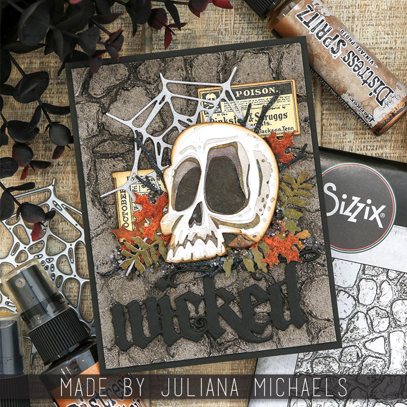 Tim Holtz Sizzix SPENCER Colorize Thinlits Dies 666001 skull
