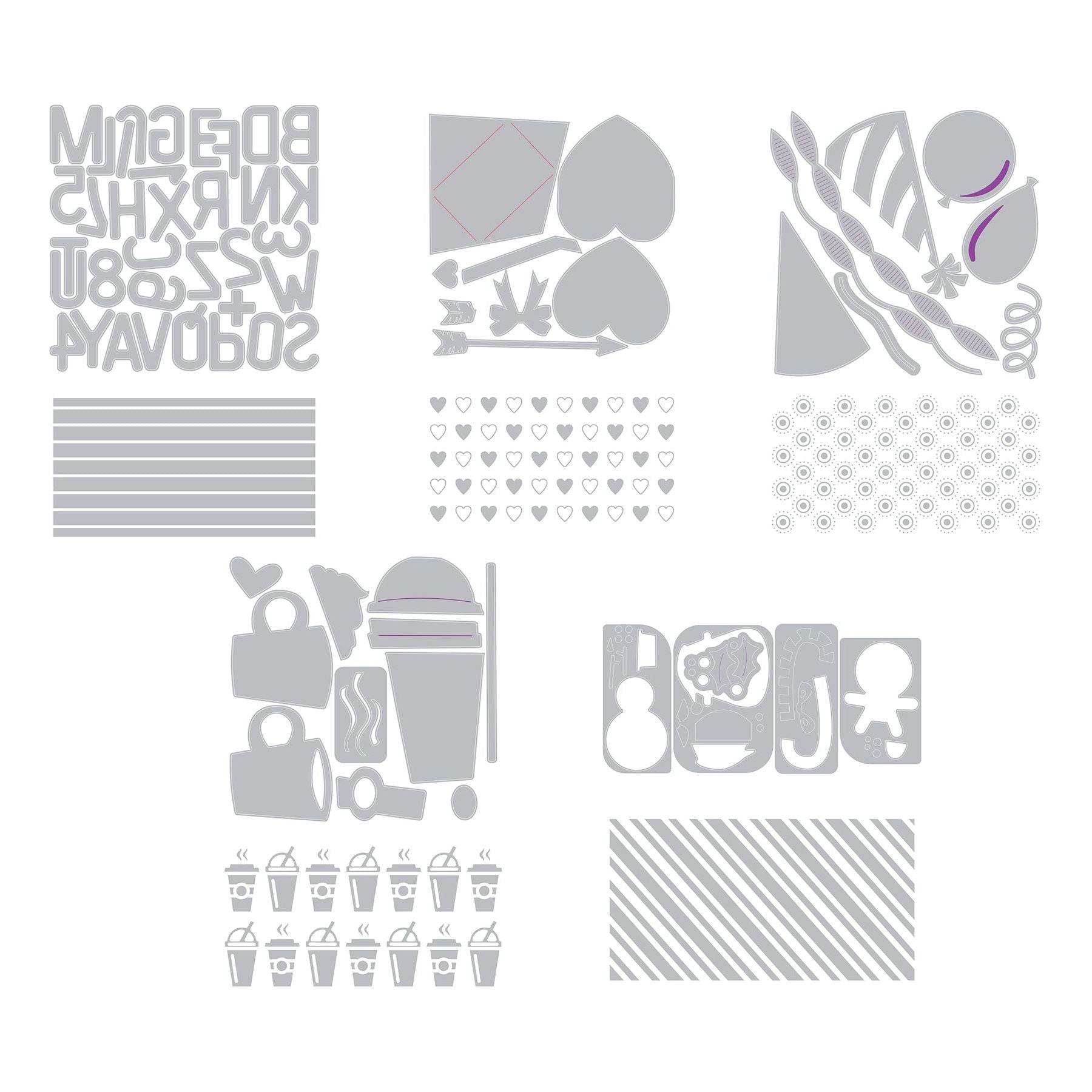 Tim Holtz Sizzix Sidekick Dies with Texture Fade Bundle line art