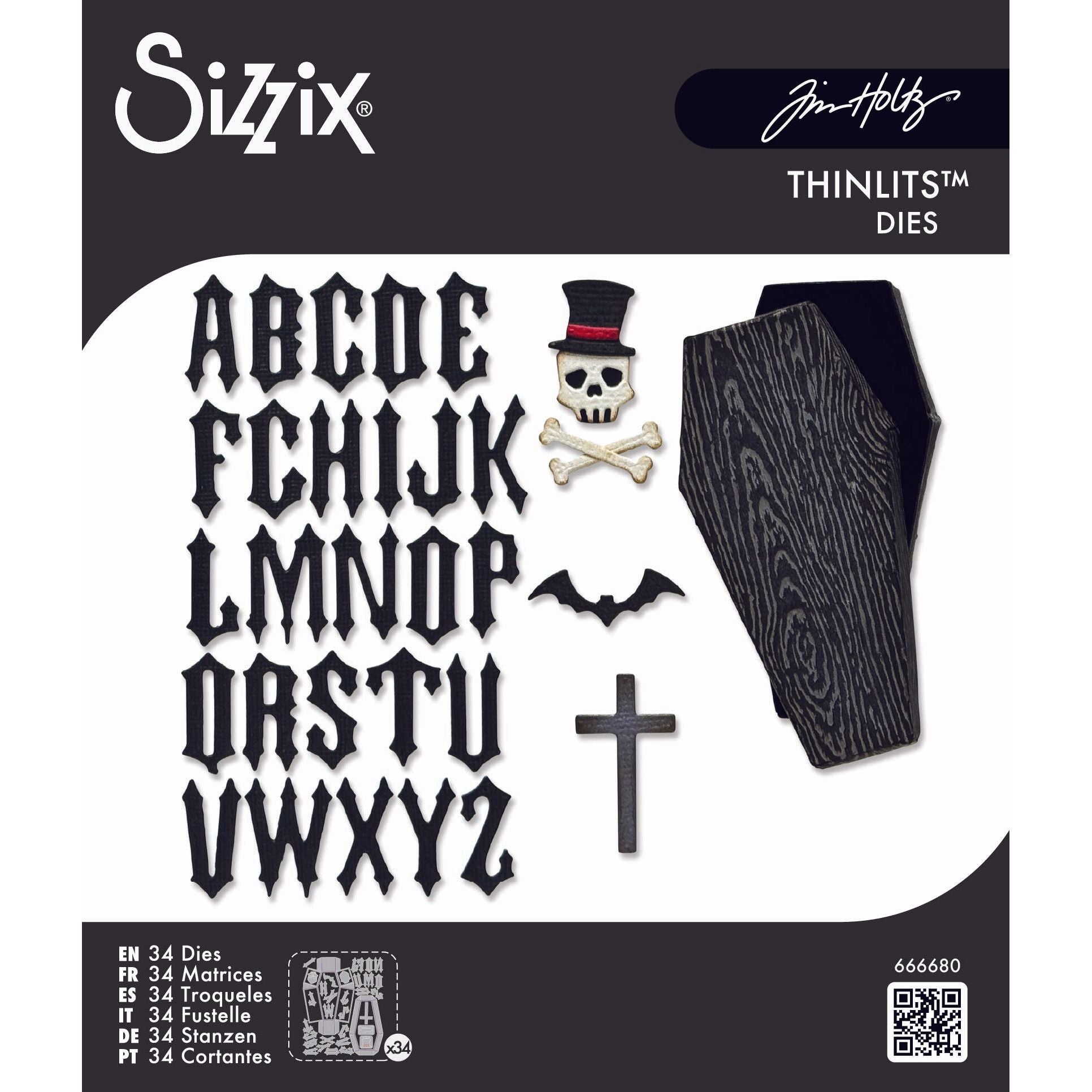 Tim Holtz Sizzix Vault Coffin Box Thinlits Dies 666680a