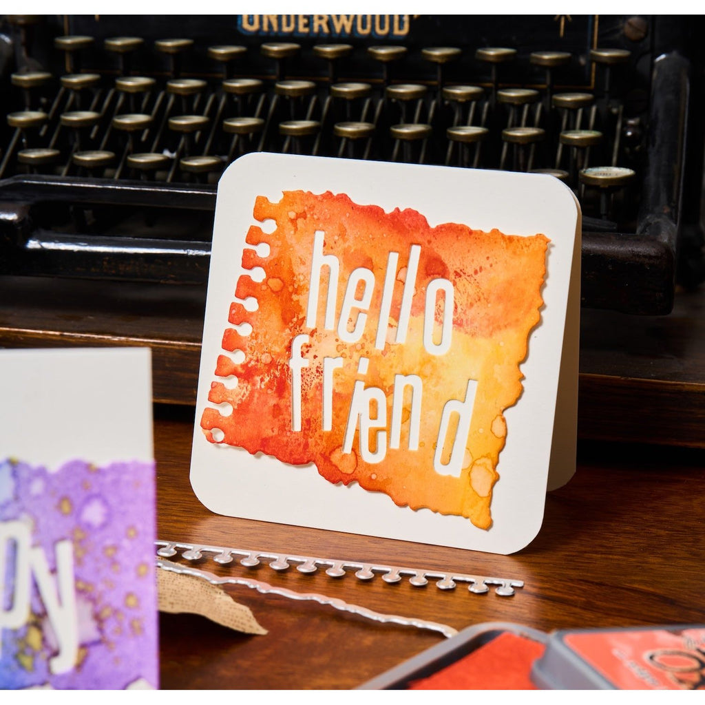 Tim Holtz Sizzix Vault Edges Thinlits Dies 666873 hello