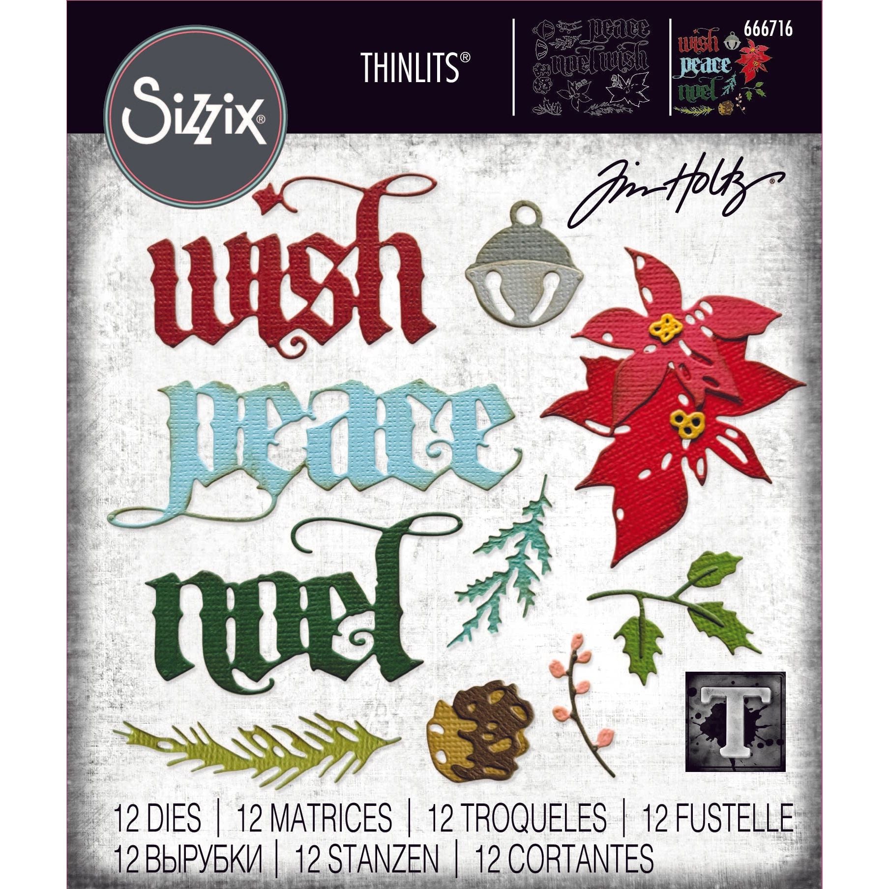 Tim Holtz Sizzix Vault Holiday Classic Thinlits Dies 666716