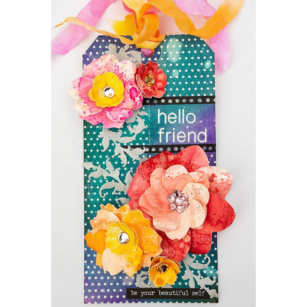 Tim Holtz Spiced Marmalade Distress Spritz tdu86475 Dimensional Heart Flowers Tag | color-code:ALT10