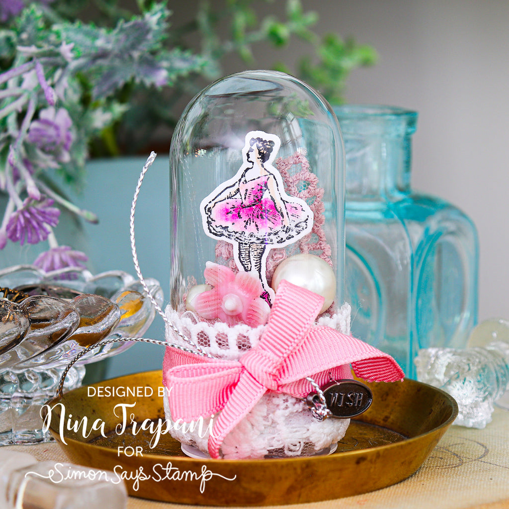 Tim Holtz Tiny Things Stamps with Simon Says Stamp Dies Bundle settt26 Ballerina Decor Nina-Marie Trapani