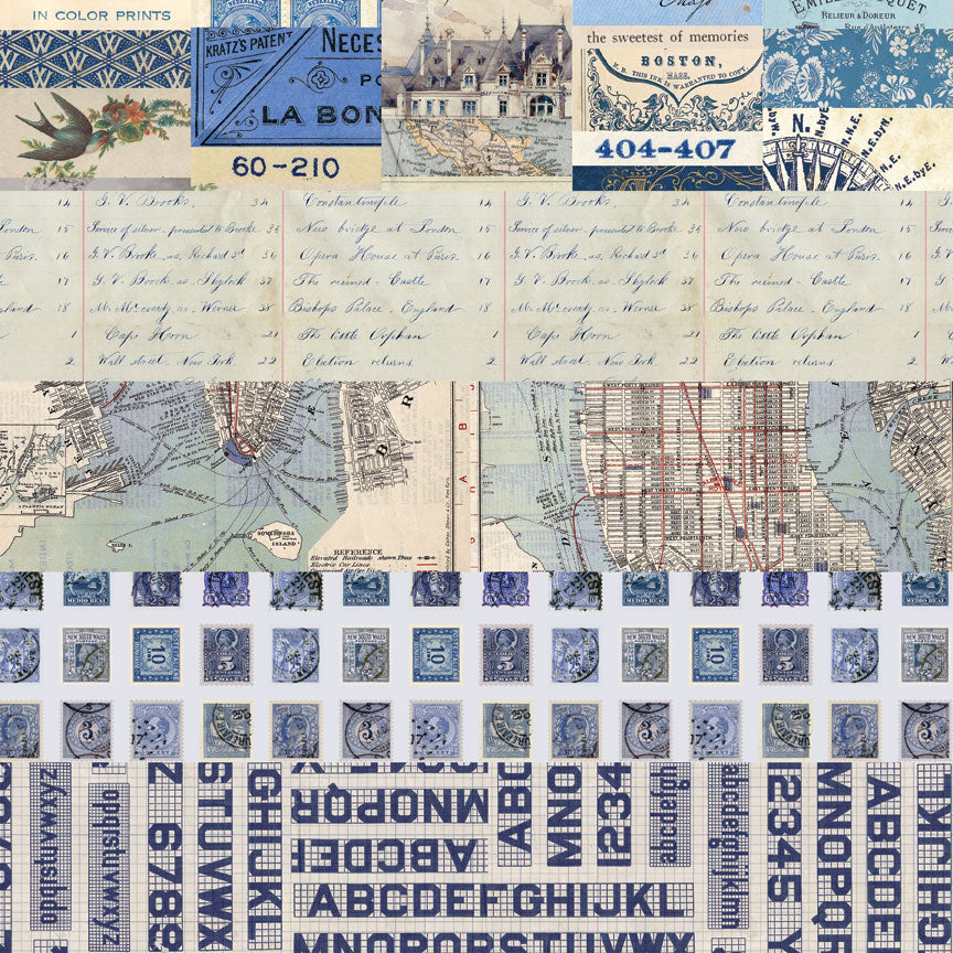 Tim Holtz idea-ology Indigo 8 x 8 Palette Paper Collection th94476 sample