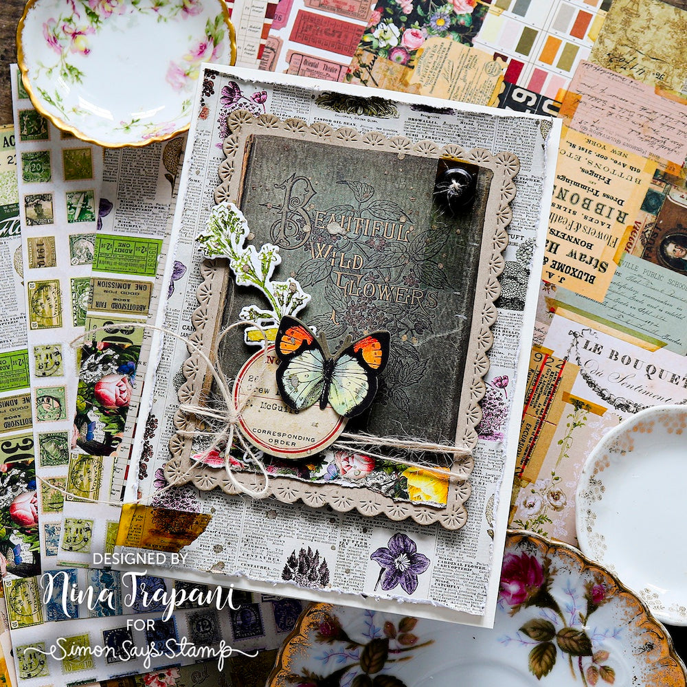 Tim Holtz idea-ology Multi 8 x 8 Palette Paper Collection th94480 beautiful wild flower butterflies