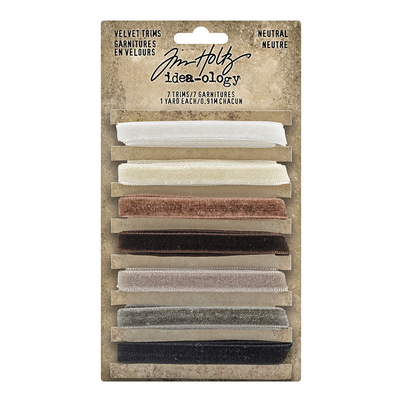 Tim Holtz idea-ology NEUTRAL Velvet Trims th94114
