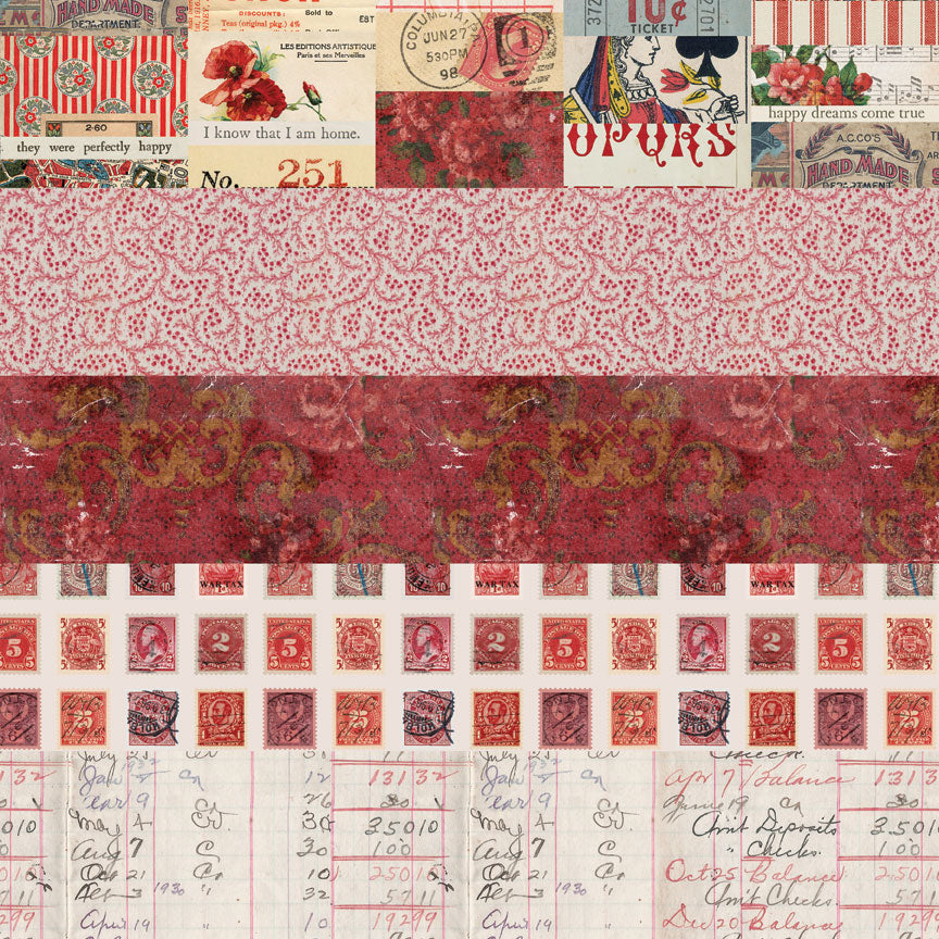 Tim Holtz idea-ology Red 12 x 12 Palette Paper Collection th94456 sample