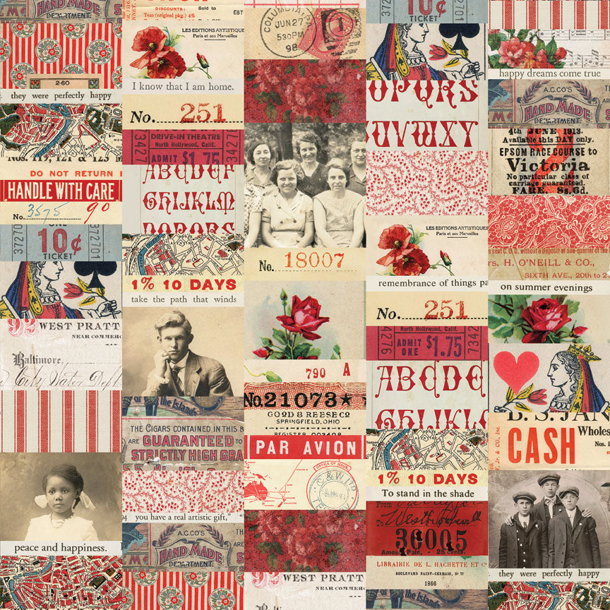 Tim Holtz idea-ology Red 8 x 8 Palette Paper Collection th94470 collage