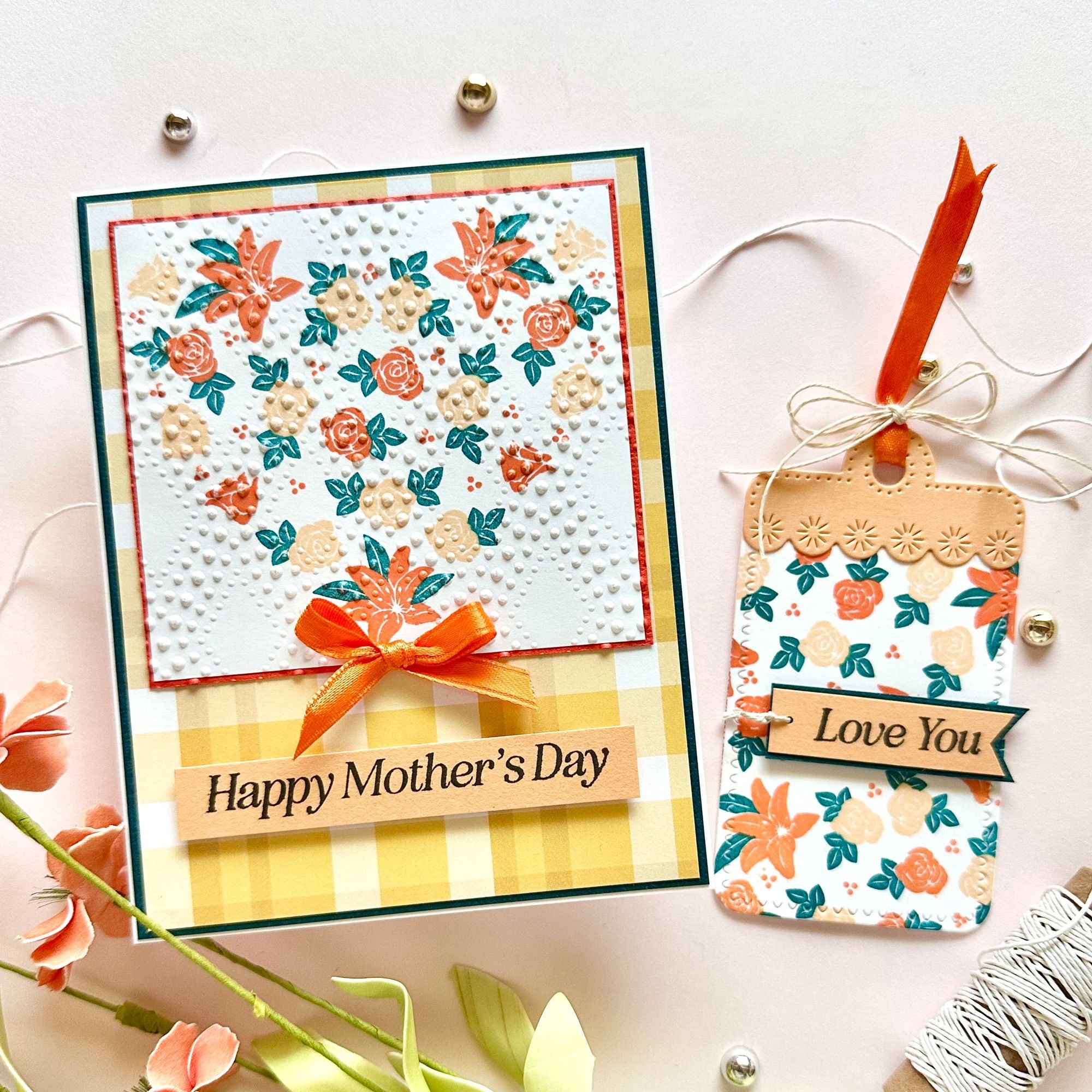 Simon Says Stamps and Dies Timeless Blossoms set971tb You Are My Favorite Mother's Day Card and Tag
