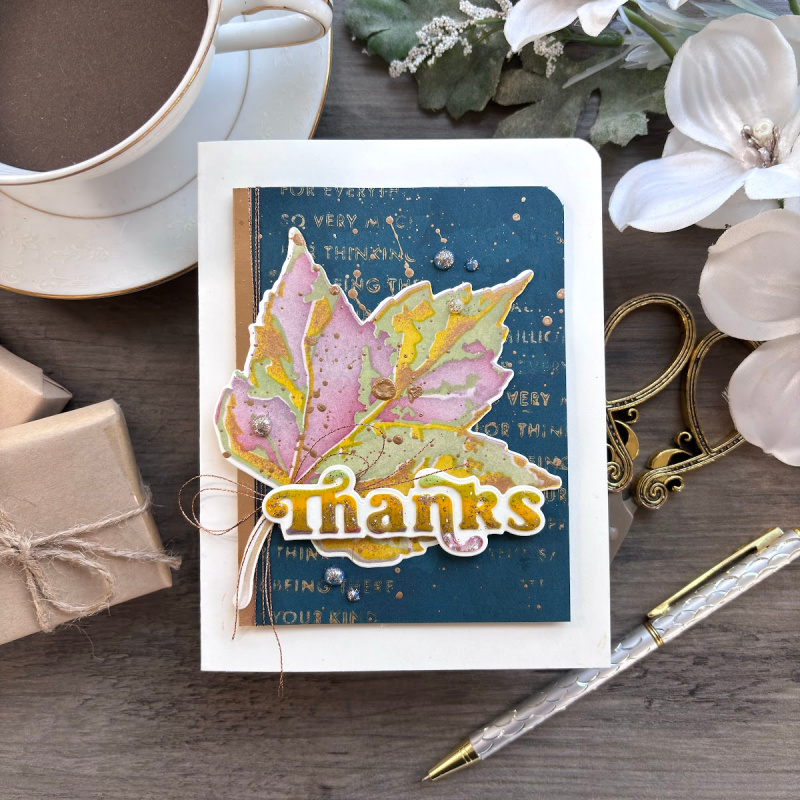 Simon Says Stamp Red Maple Wafer Dies 1440mdc Thanks Card | color-code:ALT12