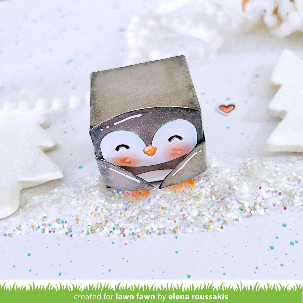 Lawn Fawn Tiny Gift Box Owl and Penguin Add-On Dies lf3531 Penguin