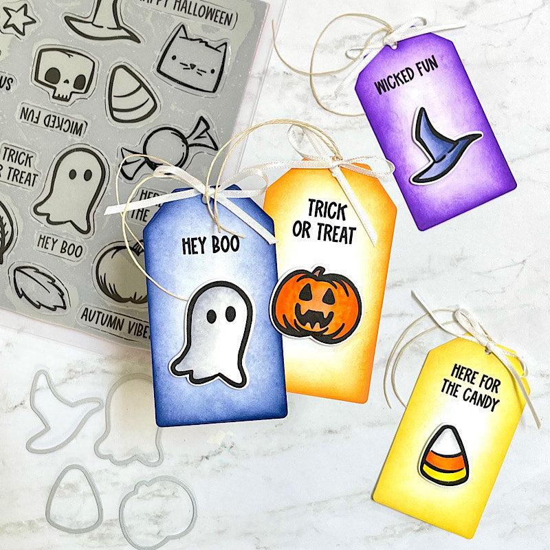 Tim Holtz Tiny Frights Stamps with Simon Says Stamp Dies Bundle settf25 Halloween Tags | color-code:ALT06