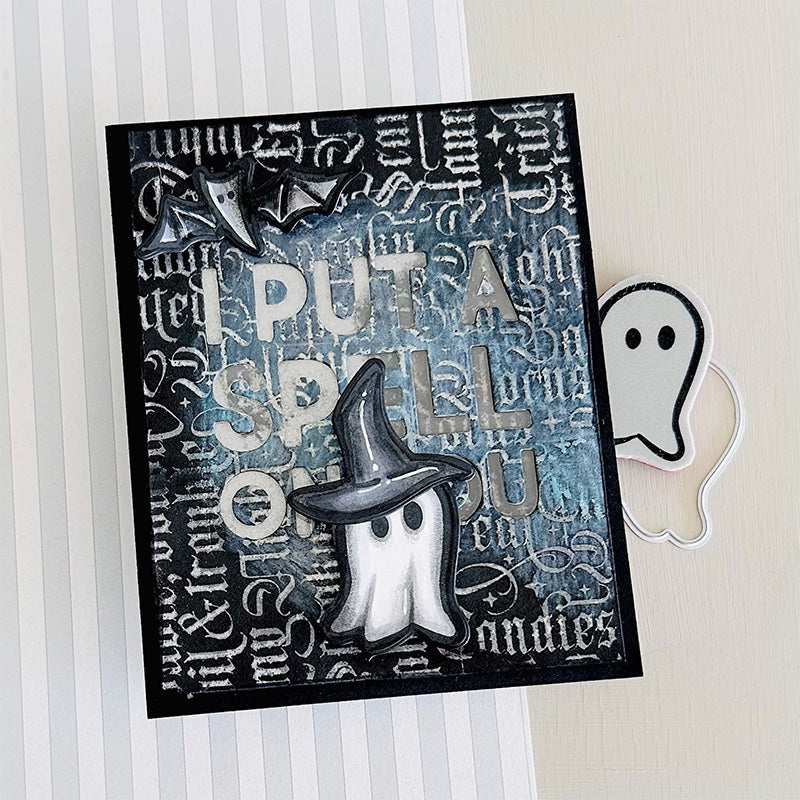 Tim Holtz Tiny Frights Stamps with Simon Says Stamp Dies Bundle settf25 Halloween Card