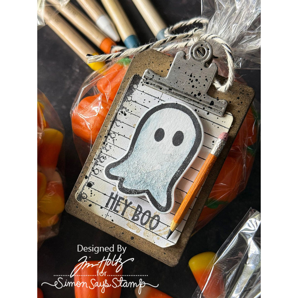 Tim Holtz Tiny Frights Stamps with Simon Says Stamp Dies Bundle settf25 Halloween Treat Bag Tag
