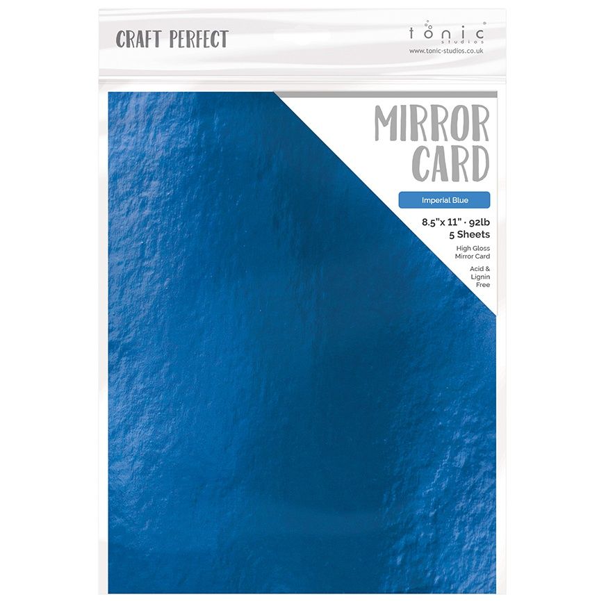 Tonic Imperial Blue 8.5 x 11 Mirror Card Gloss Cardstock 9458E