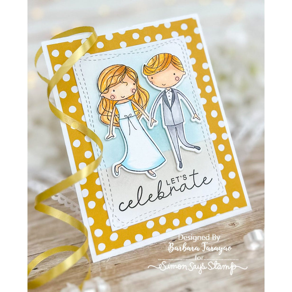 Simon Says Stamp To the Happy Couple Images Wafer Dies 1071sdc Celebrate Wedding Card | color-code:ALT09
