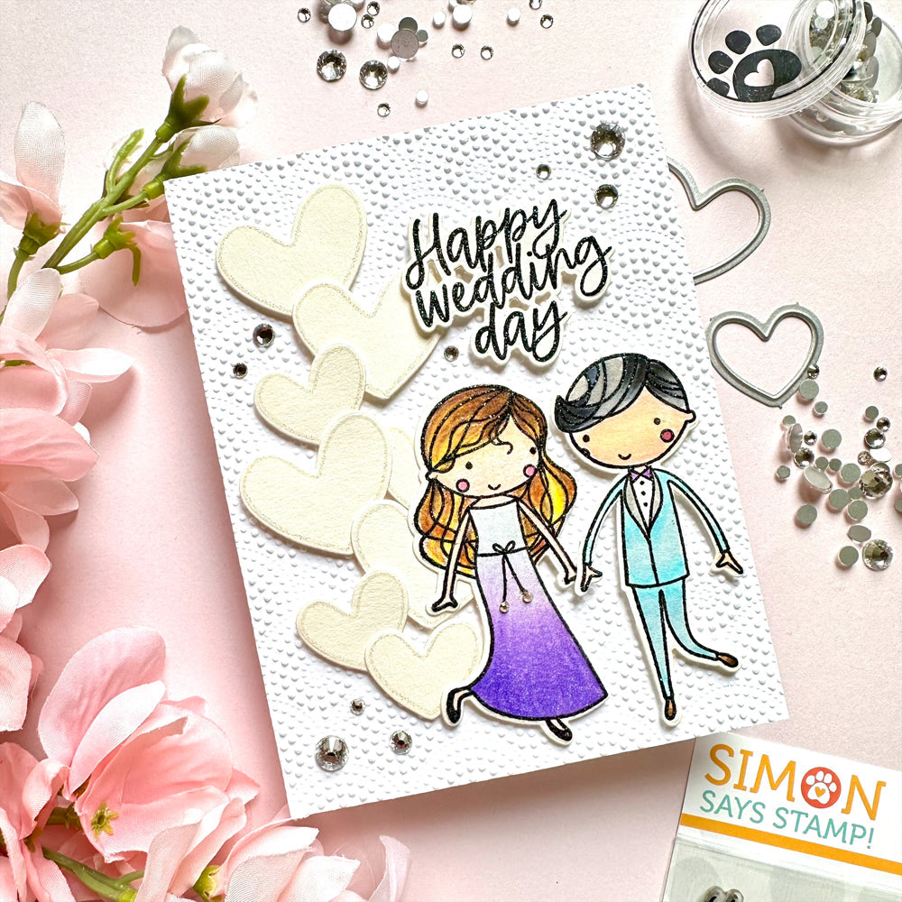 Simon Says Stamp To the Happy Couple Greetings Wafer Dies 1080sdc Celebrate Wedding Card
