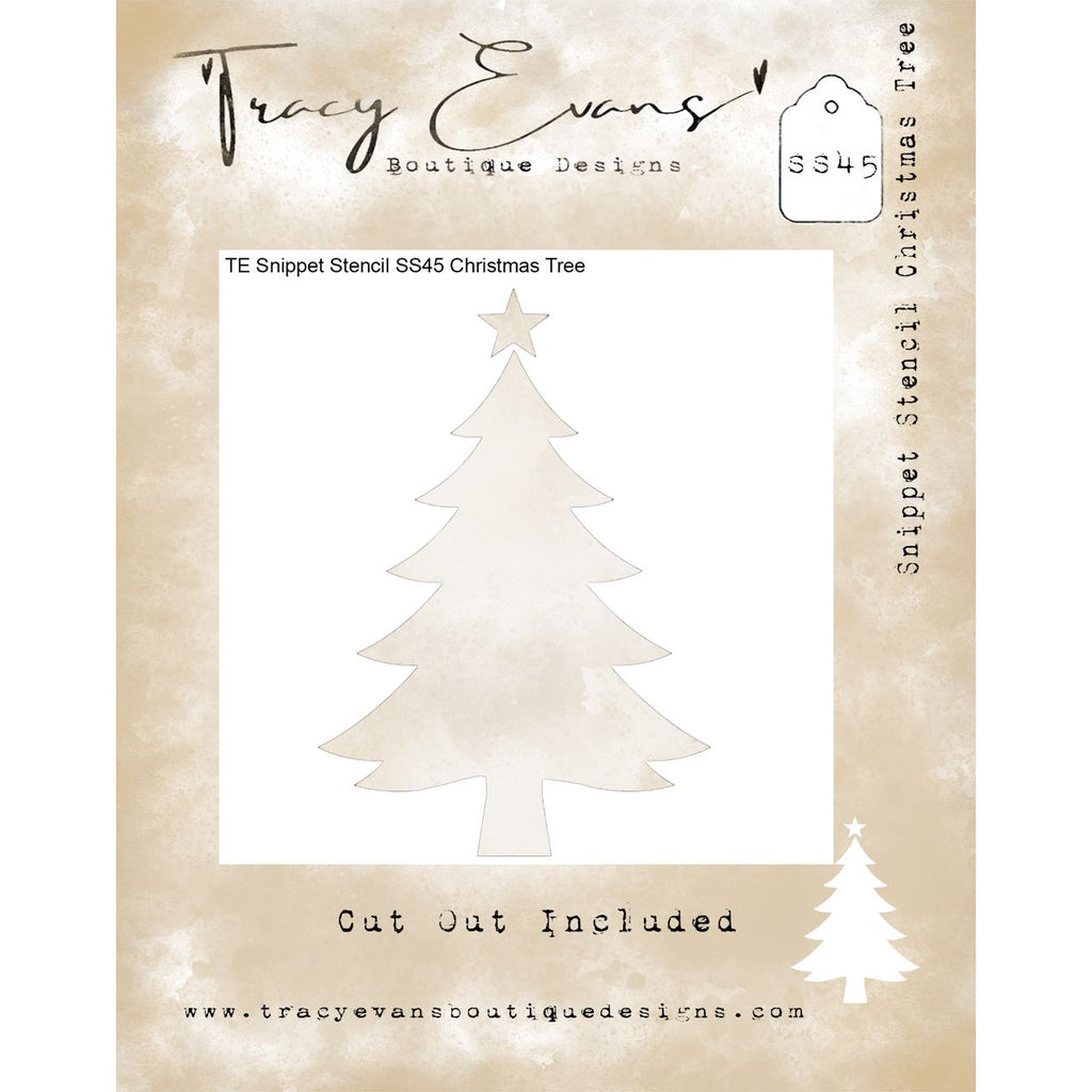Tracy Evans Boutique Designs Christmas Tree 4x4 Snippet Stencil ss45