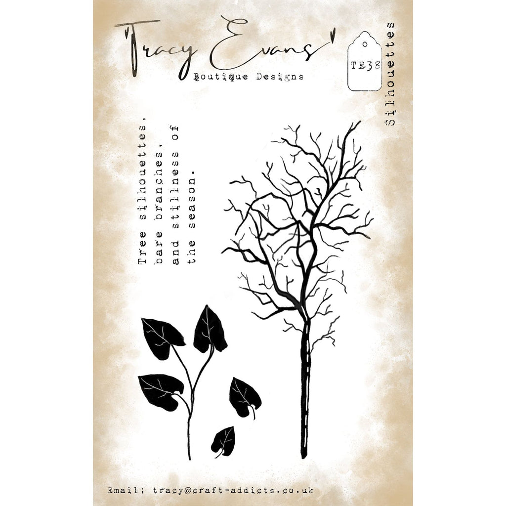 Tracy Evans Boutique Designs Silhouettes A7 Clear Stamps te38