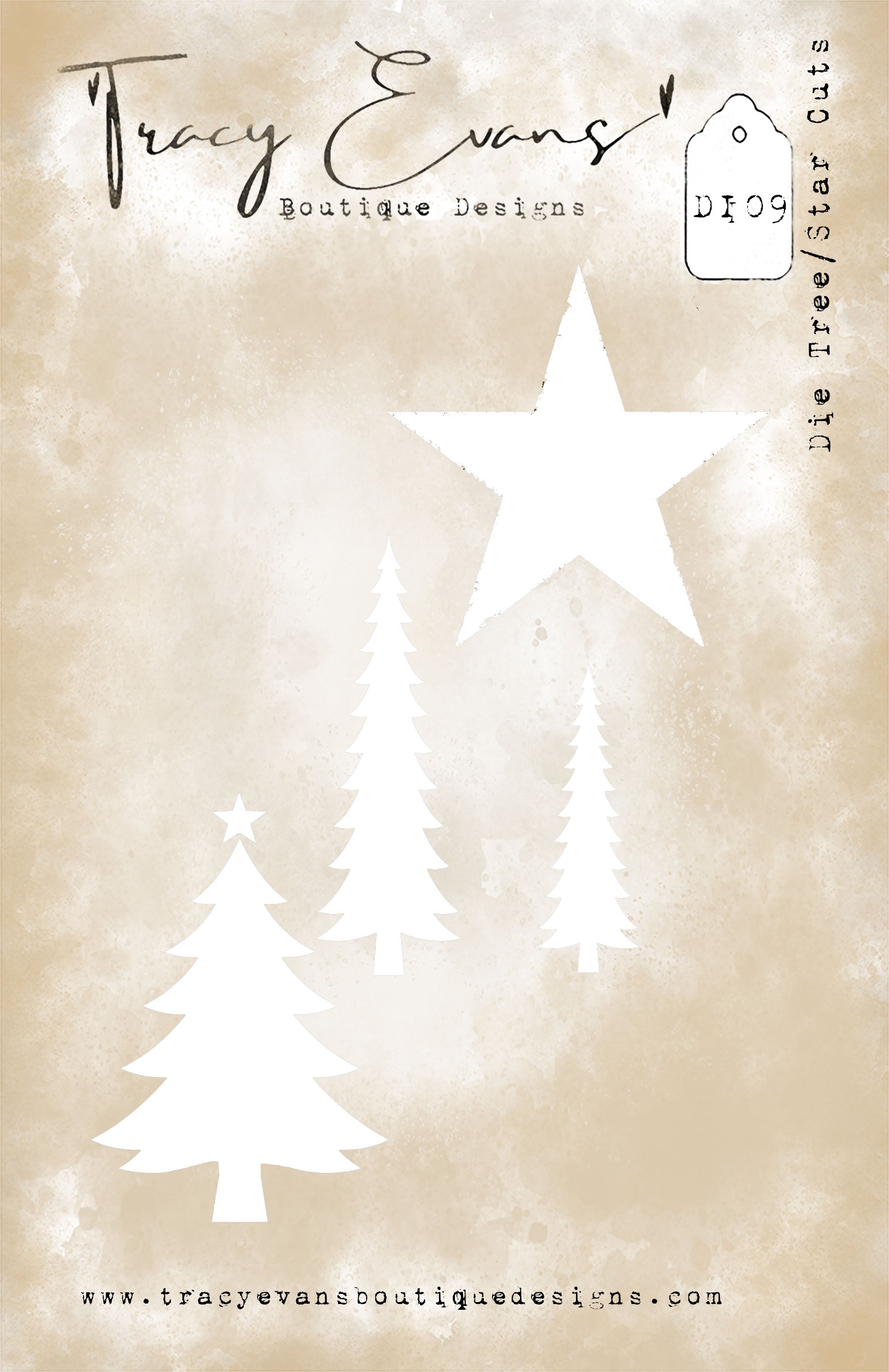 Tracy Evans Boutique Designs Tree and Star Cuts Dies di09