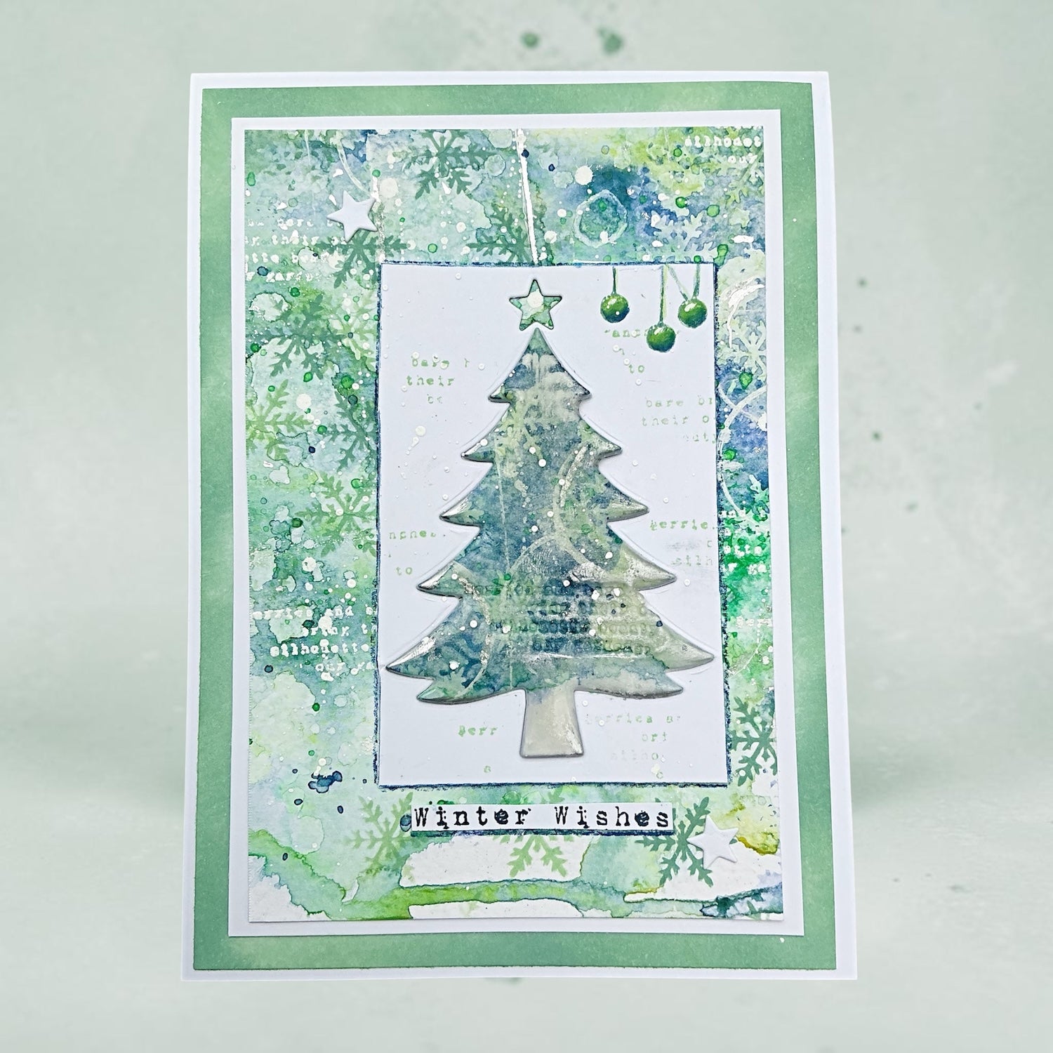 Tracy Evans Boutique Designs Tree and Star Cuts Dies di09 winter wishes christmas tree card
