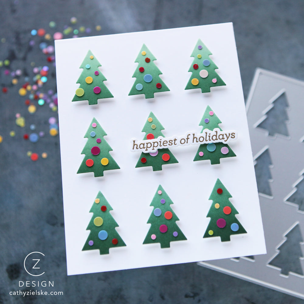 CZ Design Stamps and Dies Tree Plate Greetings set1103tp And Everything Nice Christmas Card | color-code:ALT01