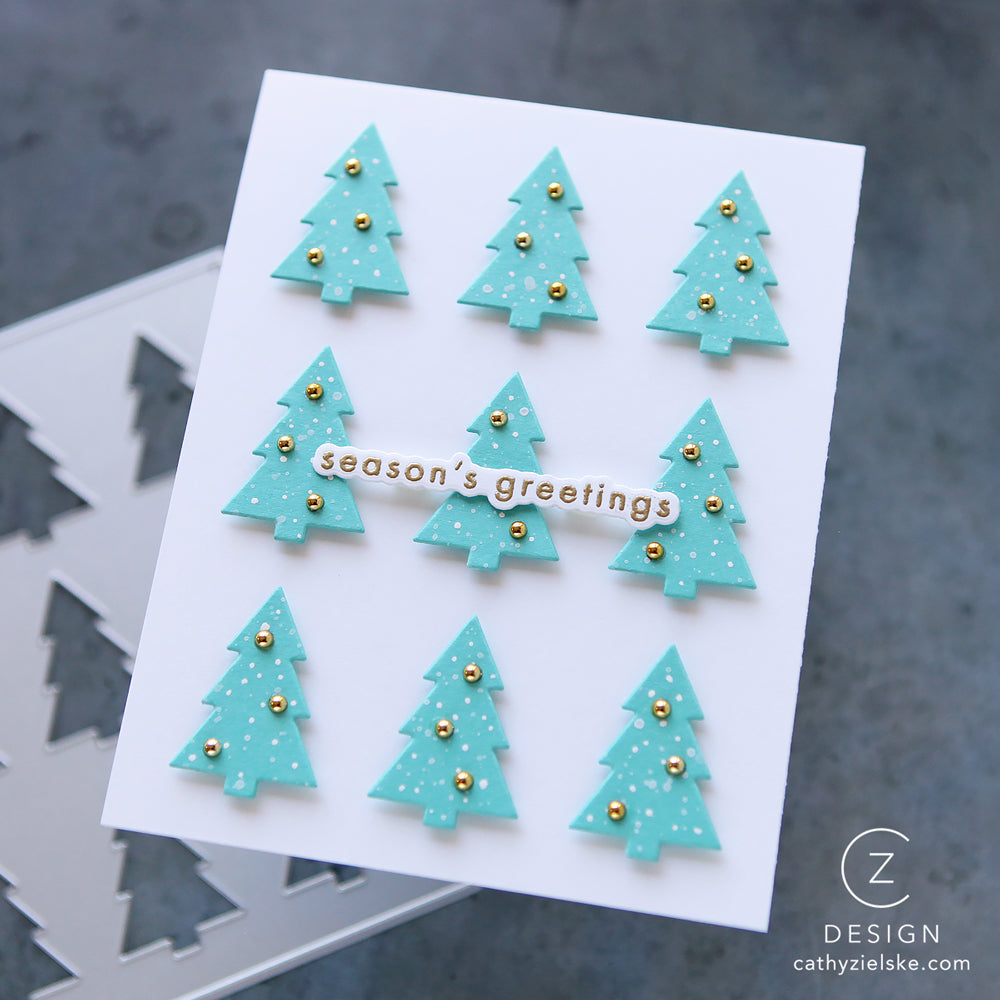 CZ Design Clear Stamps Tree Plate Greetings cz68c And Everything Nice Holiday Card | color-code:ALT03