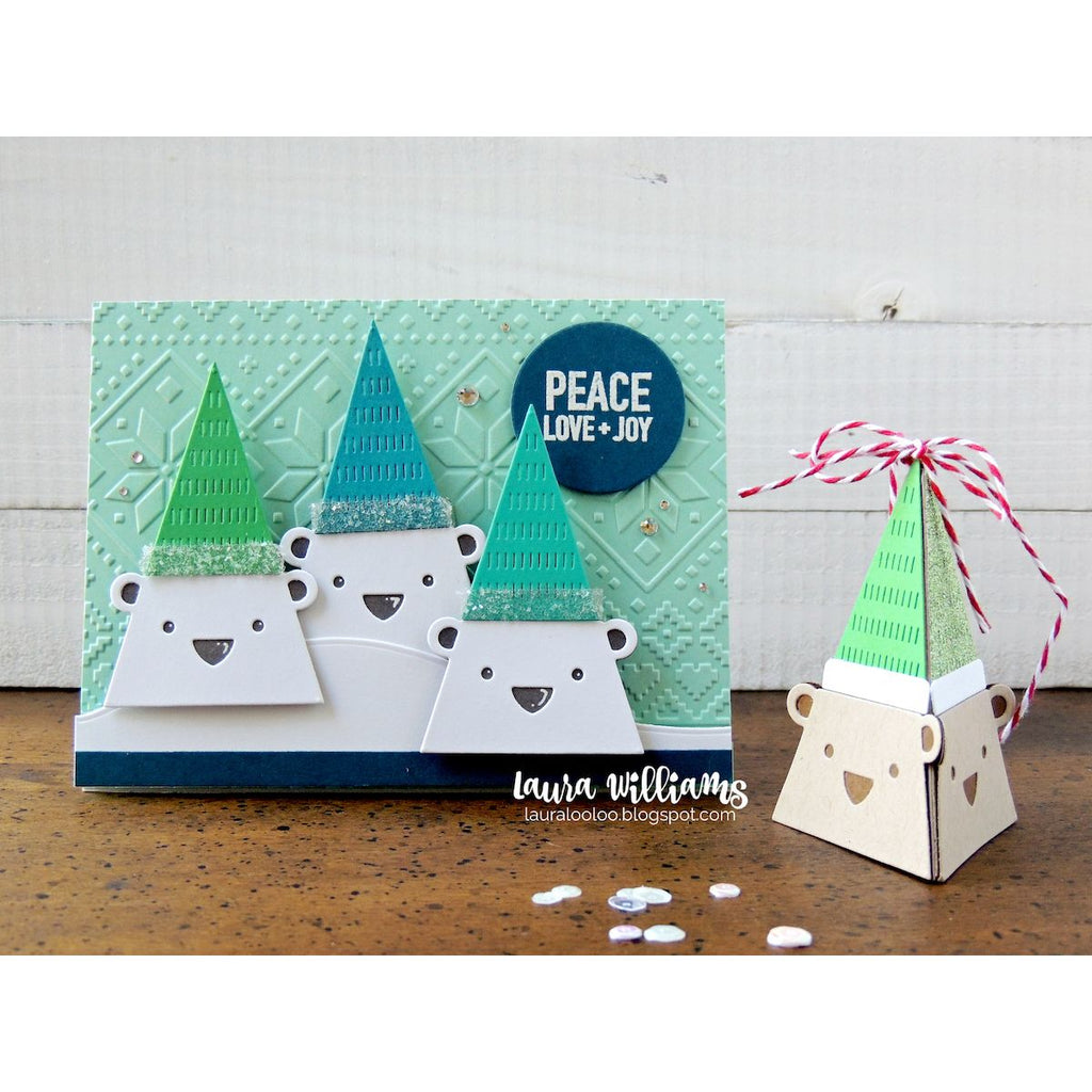 Simon Says Stamp Triangle Tab Wafer Die s1091 And Everything Nice Christmas Card and Tag