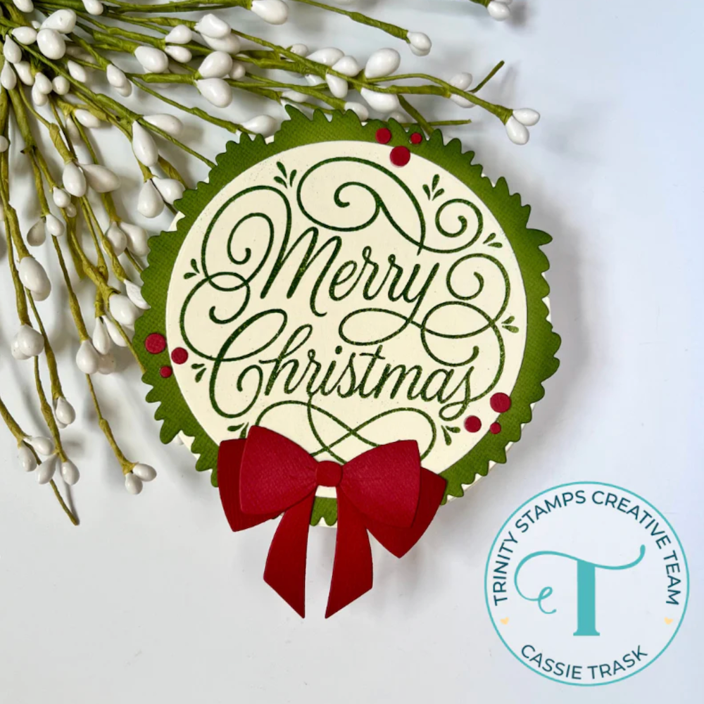 Trinity Stamps Holiday Wreath Circle Card Add-On Die Set tmd-366 ribbon