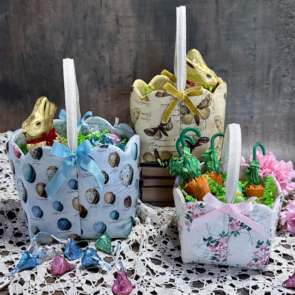 Tim Holtz Fabric By The Yard Blue Eggs pwth285 Eclectic Elements Palette Fabric Easter Baskets | color-code:ALT01