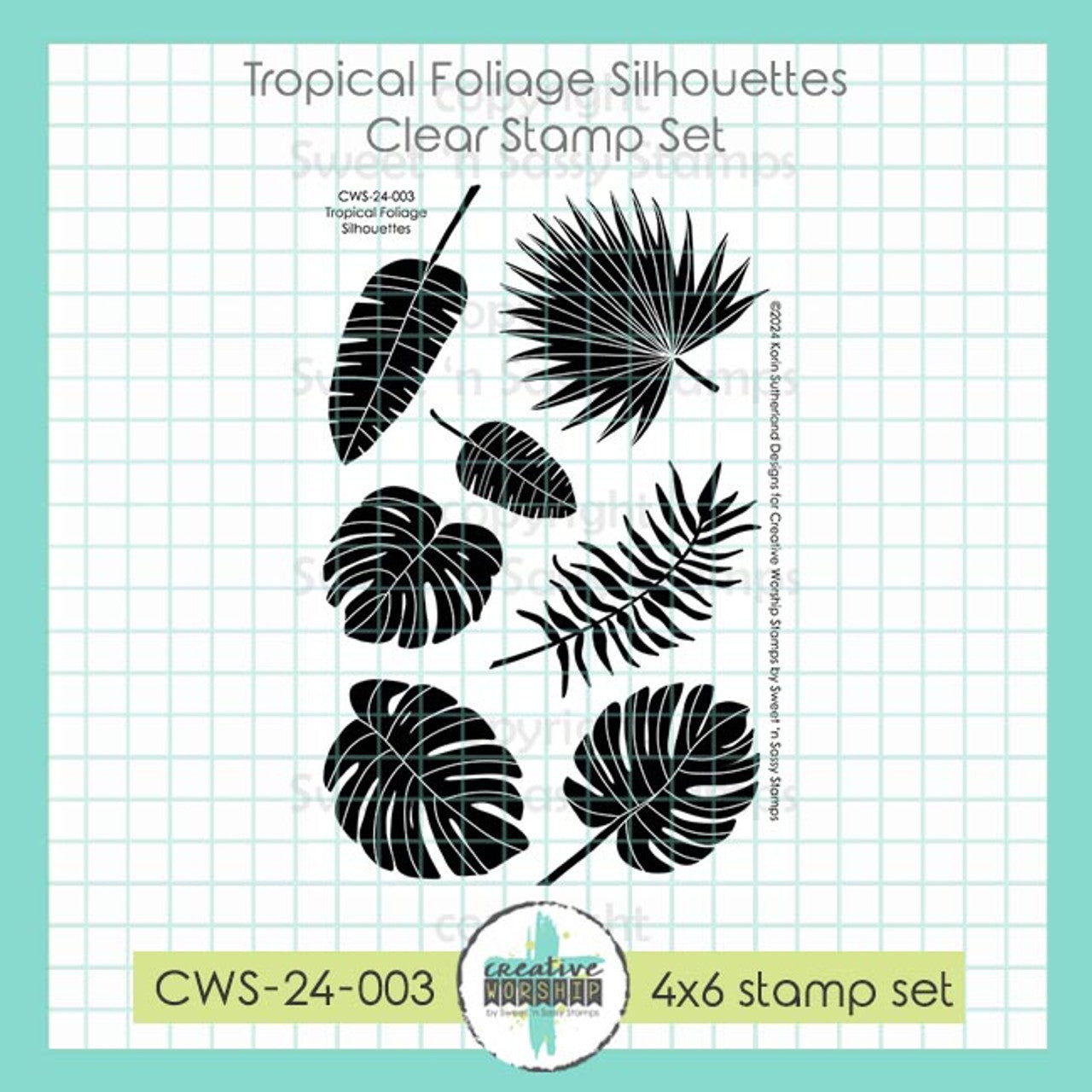 Sweet 'N Sassy Tropical Foliage Silhouettes Clear Stamps cws-24-003