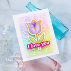 Simon Says Stamp Stencils Tulip Stem 1021stc Splendor Love You Card