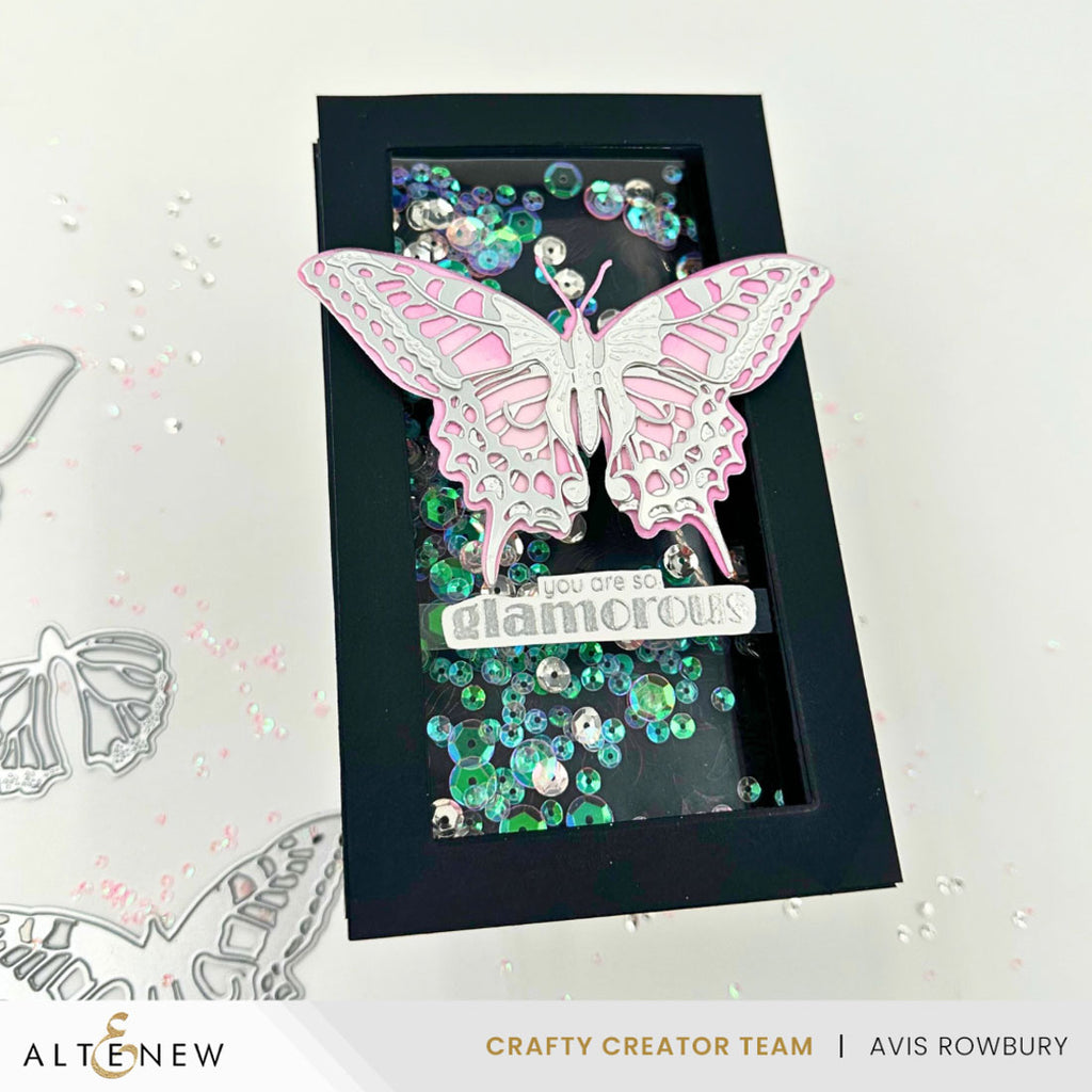 Altenew Stellar Sequins Twinkling Pink alt10631 butterfly
