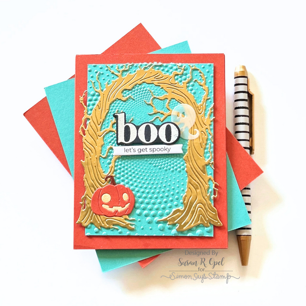 Simon Says Stamp Twisted Tree Arch Wafer Dies s1061 STAMPtember Halloween Card