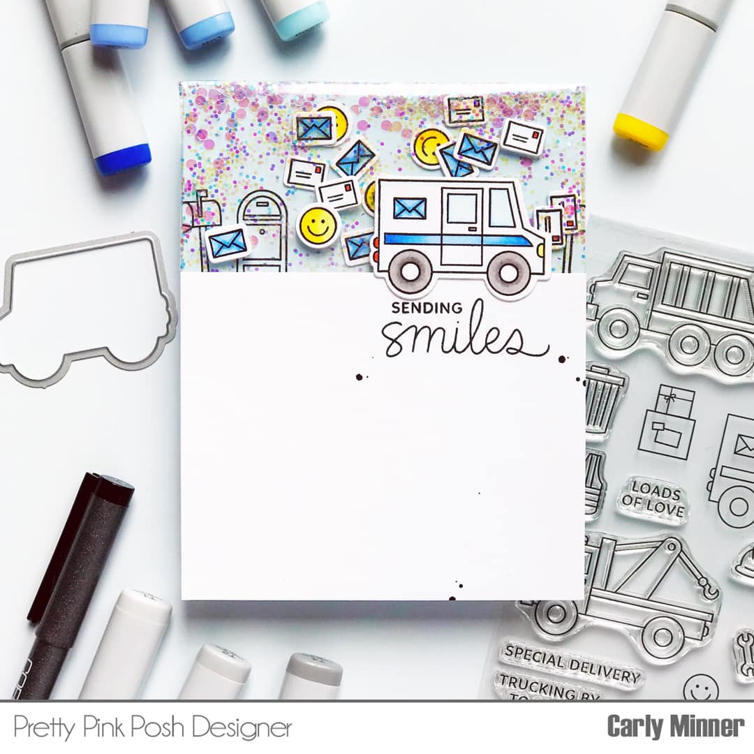 Pretty Pink Posh Utility Vehicles Clear Stamps sending smiles