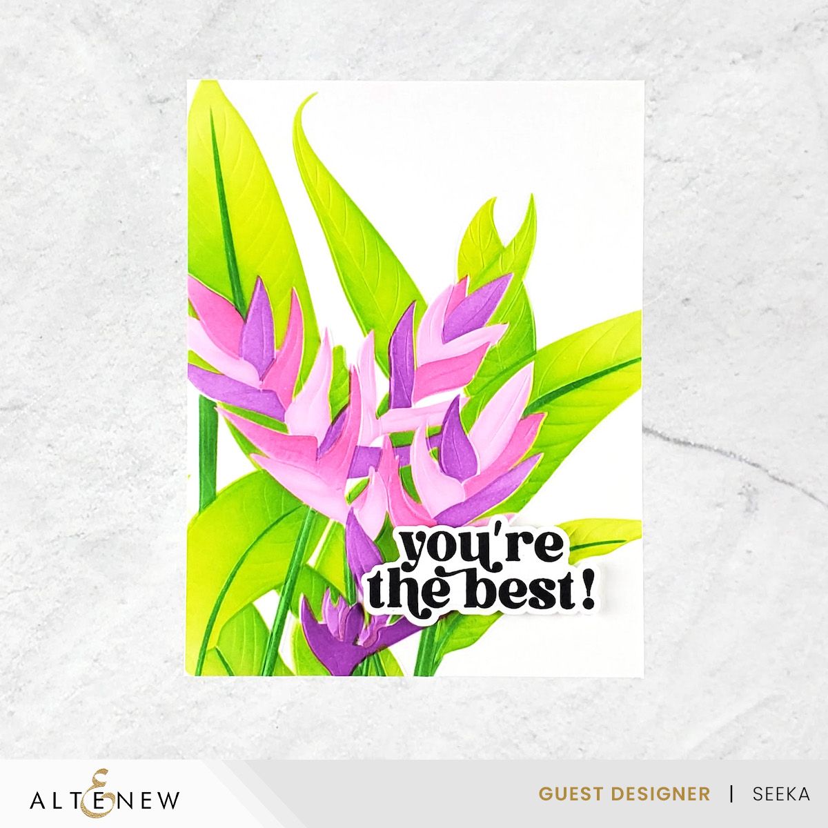 Altenew Charming Heliconia 3D Embossing Folder alt8478 you're the best