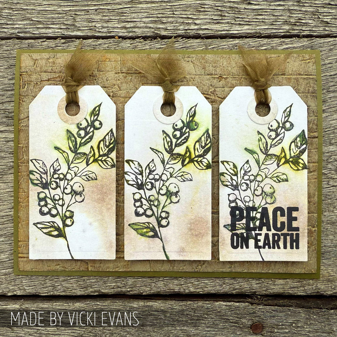 Tim Holtz Clear Stamps and Stencil Bold Tidings, Flurries and Gatherings thmm133