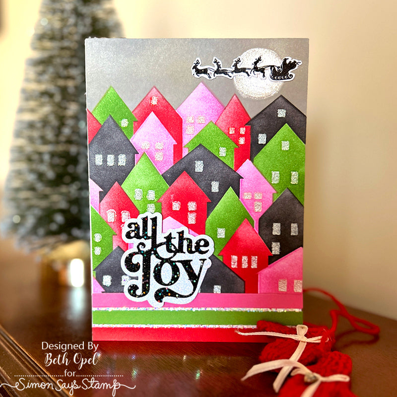 Simon Says Stamp Stencils Village mt221717 All The Joy Christmas Card