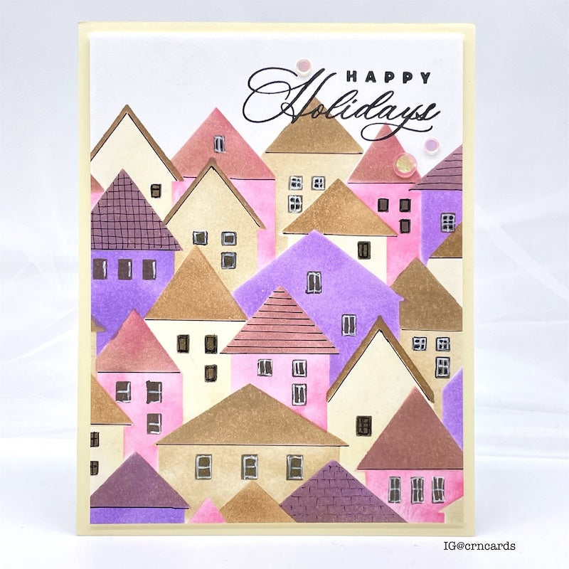 Simon Says Stamp Stencils Village mt221717 All The Joy Christmas Card