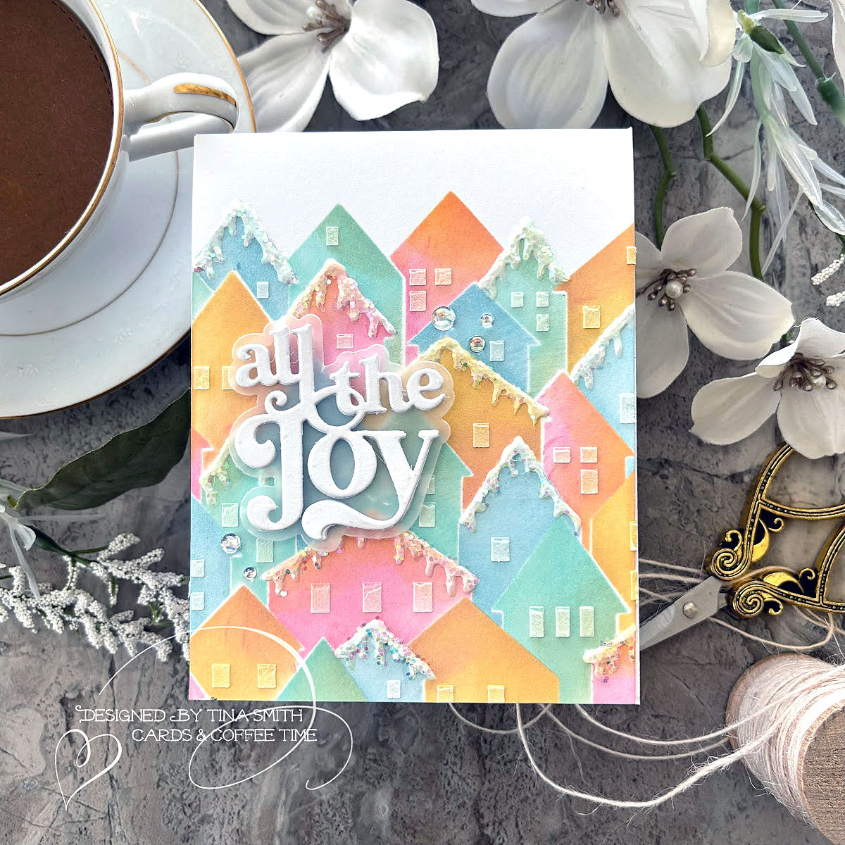 Simon Says Stamp Stencils Village mt221717 All The Joy Christmas Card | color-code:ALT04