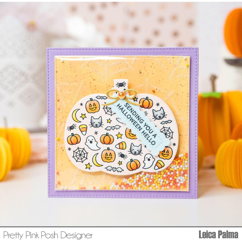 Pretty Pink Posh Sentiment Strips Dies shaker card