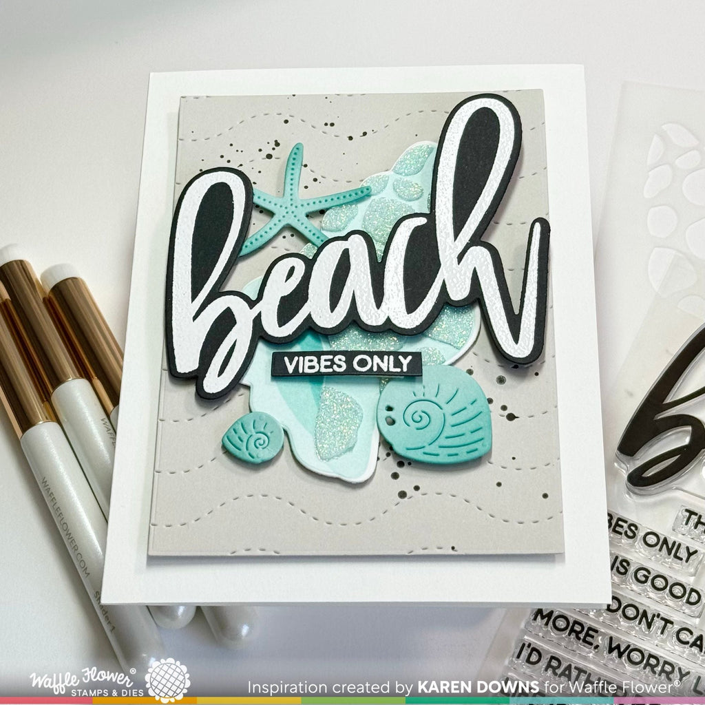 Waffle Flower Sea Snail Die n stencil 421743 beach vibes