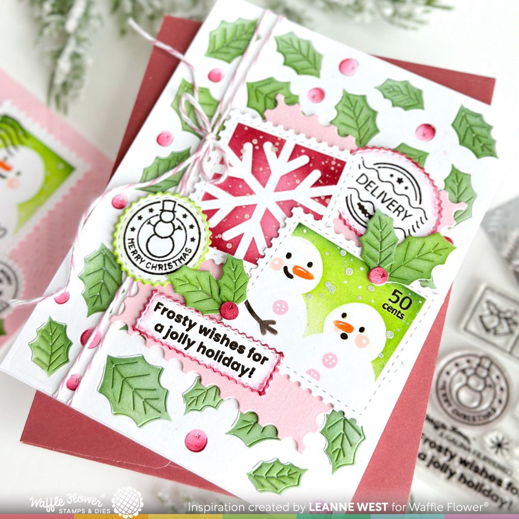 Waffle Flower Holly Jolly Background Stencils 421775 jolly holiday