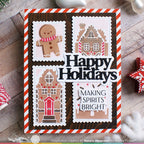 Waffle Flower Happy Holidays Print Dies 421785 gingerbread