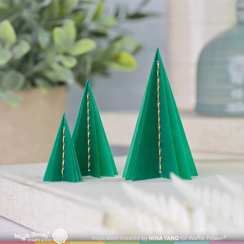 Waffle Flower Dotted Triangle Trees Dies 421518 standing trees