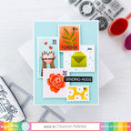 Waffle Flower Postage Collage Dies 421382 sending hugs